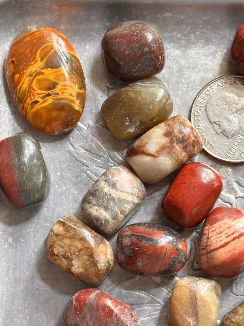 Jasper & Agate BEAD LOT - Natural Red, Brown, Cream. All drilled.